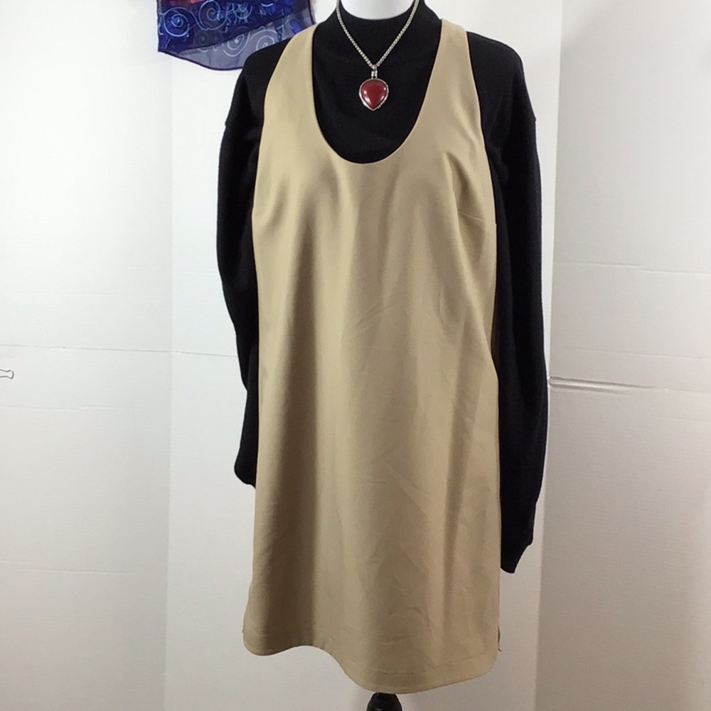 W by Worth taupe shift jumper dress 8
